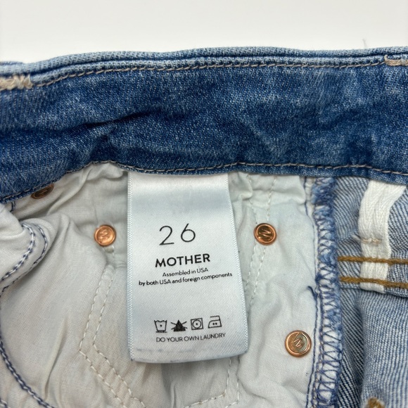 MOTHER High Waisted Looker Ankle Fray Jeans in Thrilling Shots - Picture 9 of 10